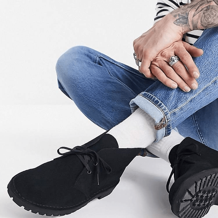 Giày Clarks Desert Rock 'Black Suede' 261-62705 - Ảnh 4