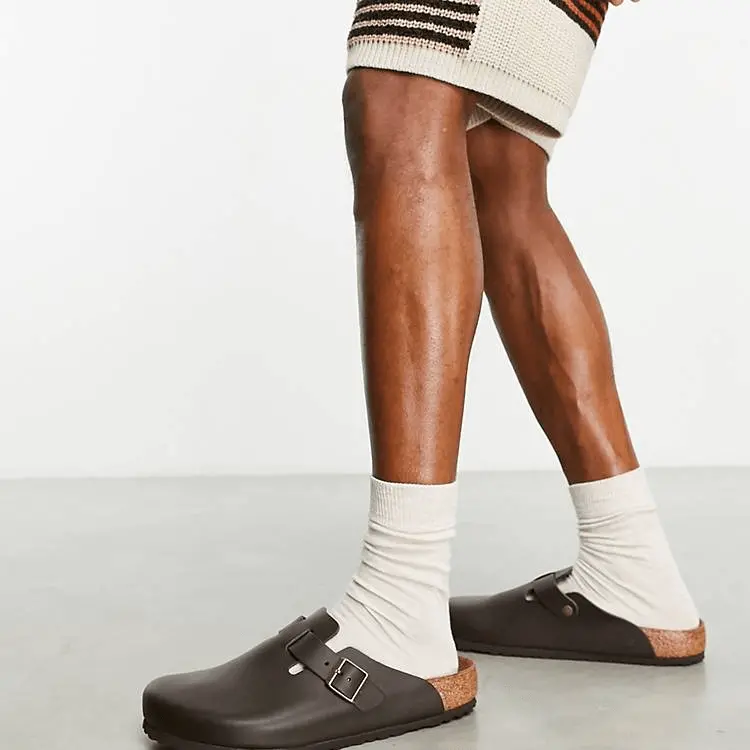 Dép Birkenstock Boston Oiled Leather 'Habana Narrow' 860133 - Ảnh 5