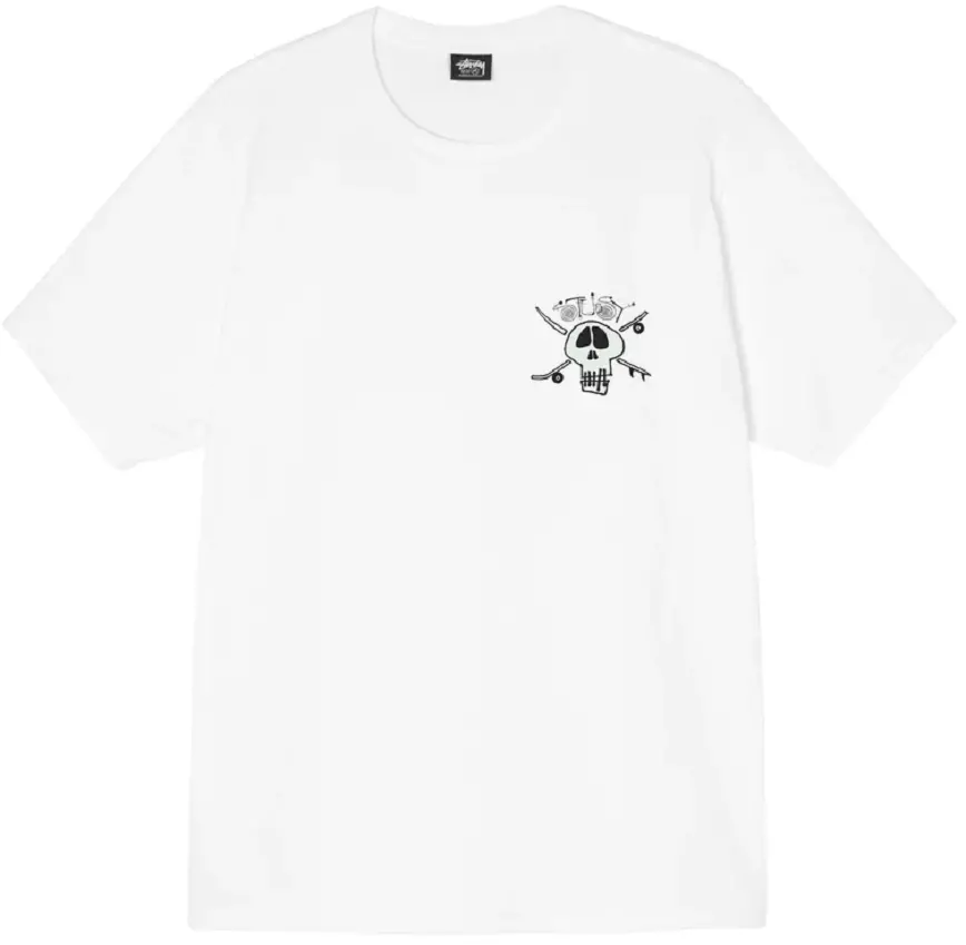 Áo Stussy Surf Skate Skull T-Shirt 'White'