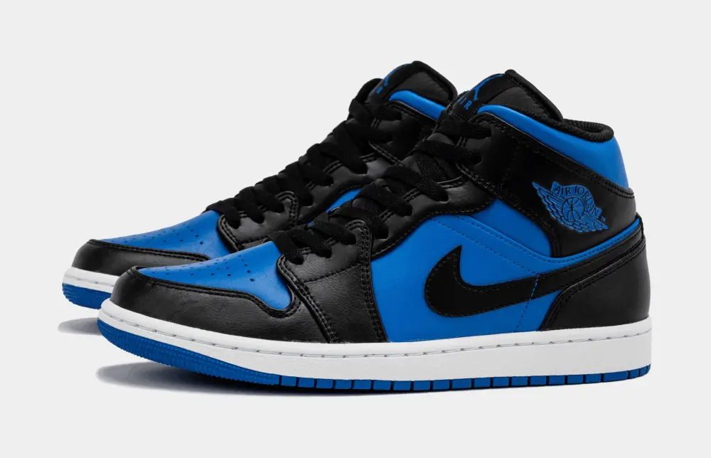 Alternative view of Giày Nike Air Jordan 1 Mid 'Black Royal Metallic' DQ8426-042