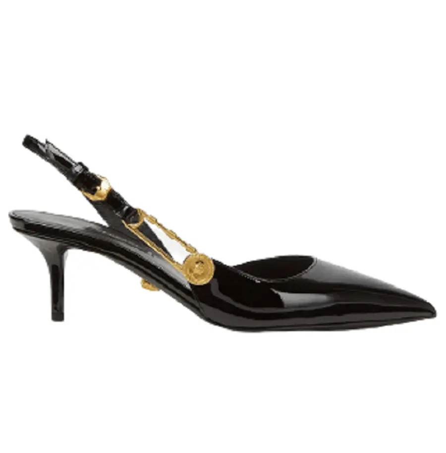 Giày Versace Safety Pin Patent Mid-Heel Pumps DST541H-D2VE-KVO41