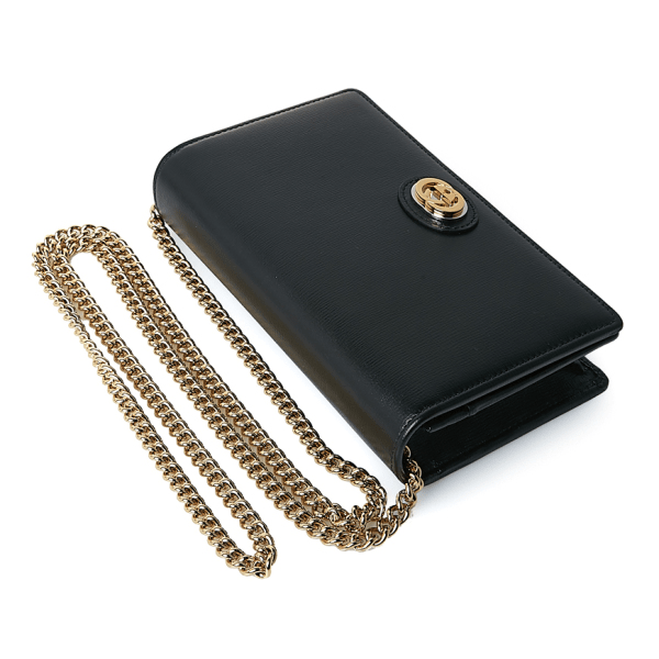 Túi Gucci GG Plaque Chain Wallet Black 598549 1DB0X 1000 - Ảnh 2