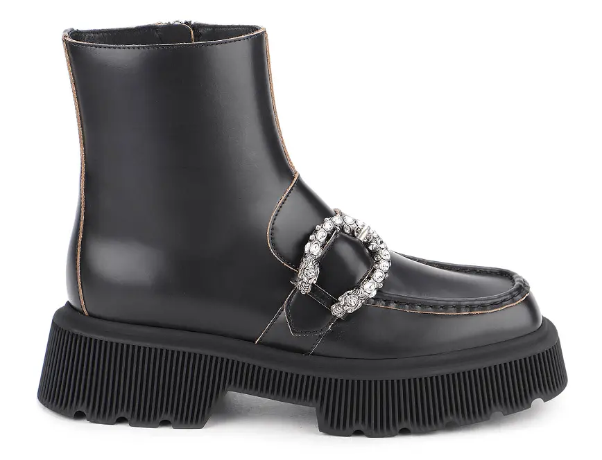 Giày Gucci Leather Ankle Boots 627291-DS800-1000