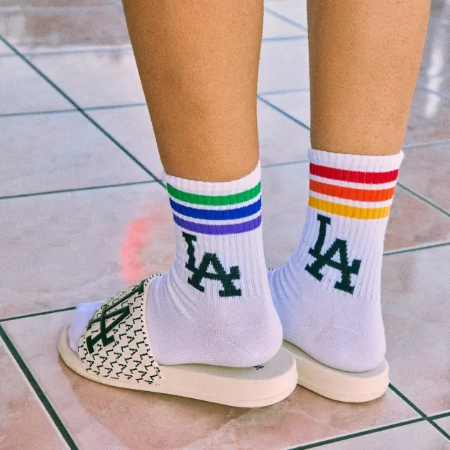 Dép MLB x DISNEY mound Mickey slippers LA Dodgers 32SHHK011-07I - Ảnh 3