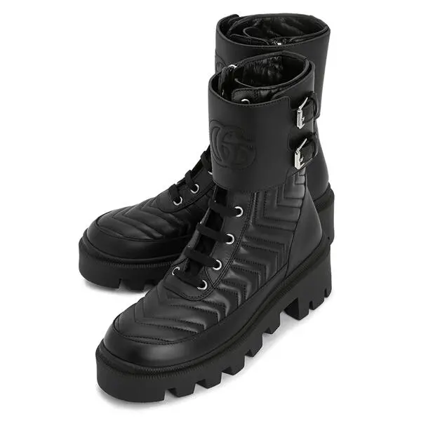 Alternative view of Giày Gucci Wmns Leather Ankle Boot 'Interlocking G' 628855-DH7A0-1000
