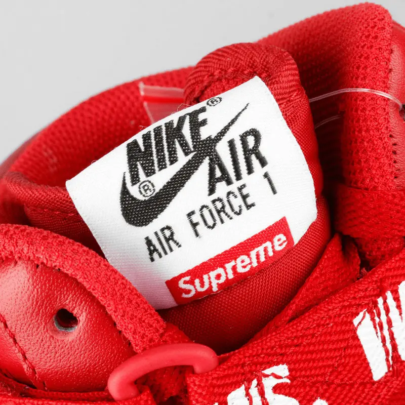 Giày Nike x Supreme Air Force 1 High 'World Famous Red' 698696-610 - Ảnh 7