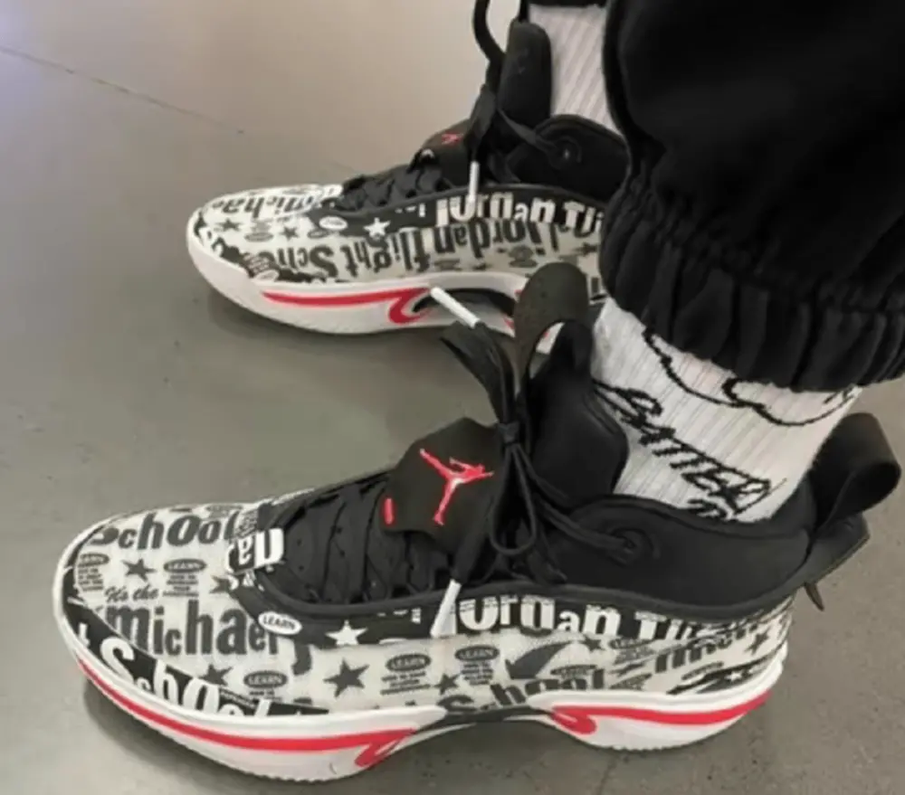 Giày Nike Air Jordan 36 Flight School ‘Black White-Infrared 23’ DN4198-001 - Ảnh 4