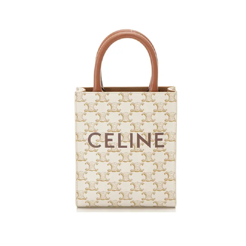 Túi Celine Mini Vertical Cabas In Triomphe Print White 194372CYB-01BC