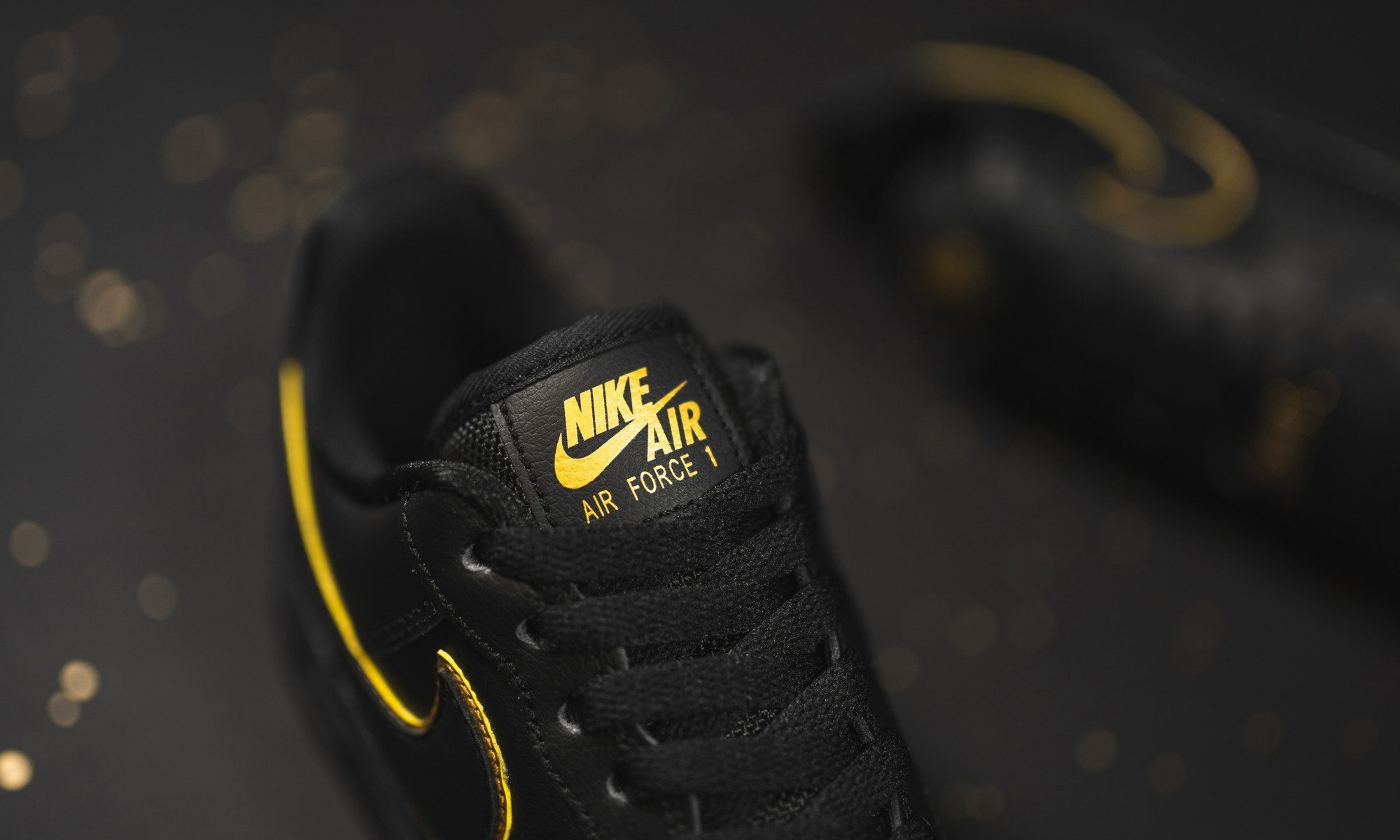 Giày Nike Air Force 1 Low '07 Essential 'Black Gold Swoosh' AQ2132-005 - Ảnh 2