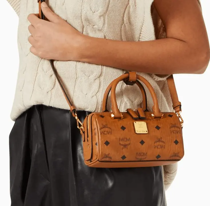 Alternative view of Túi MCM Mini Essential Boston Bag Visetos 'Cognac' MWB9ASE25CO001