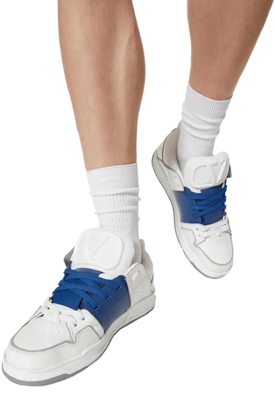 Alternative view of Giày Valentino Garavani Calfskin and Fabric 'White Blue' 1Y2S0F89YPB6TT