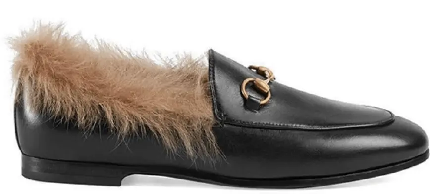 Giày Gucci Jordaan Fur Loafers 496626-DMB90-1063