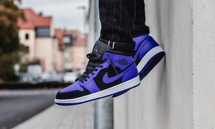 Giày Nike Air Jordan 1 Mid Black 'Dark Concord' 554724-051 - Ảnh 2