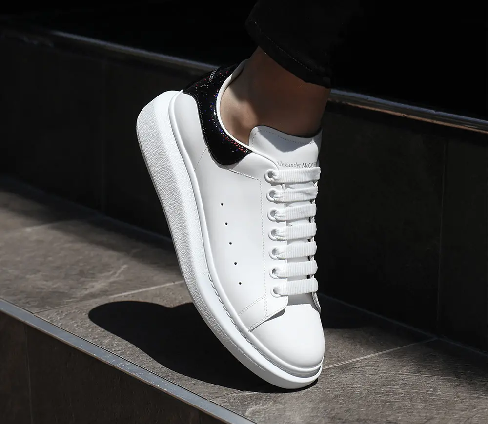 Giày Alexander McQueen Oversized Sneaker 'White Black Iridescent' 553680-WIA4N-9061 - Ảnh 4