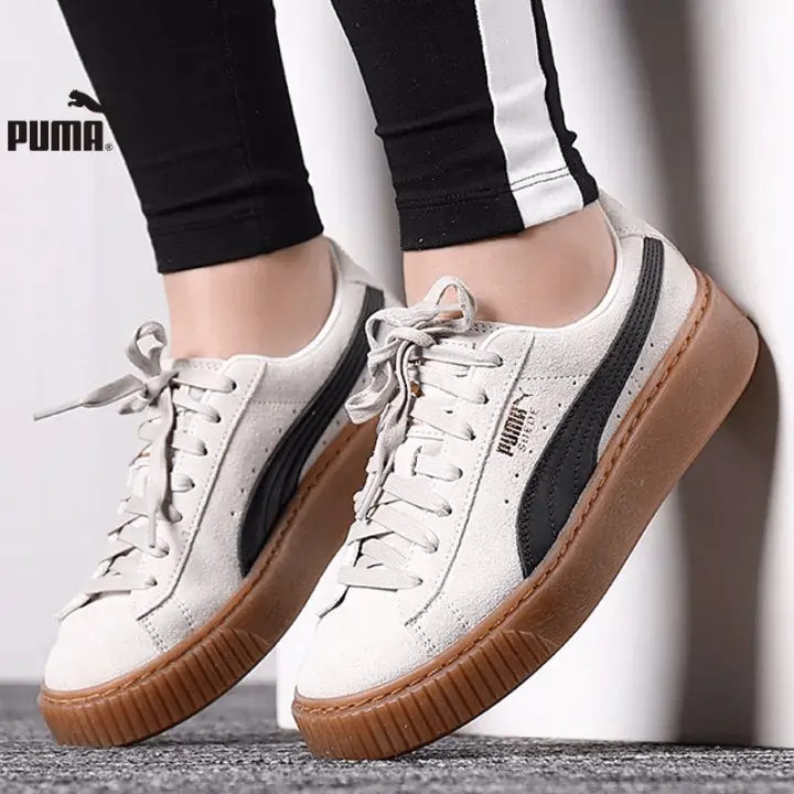 Alternative view of Giày Puma Suede Platform Core 'Whisper White Black' 363559-01