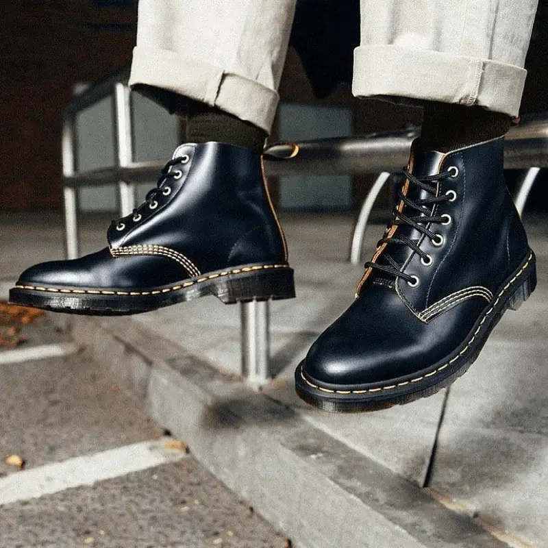 Alternative view of Giày Dr.Martens 101 Vintage Smooth Leather Ankle 'Black' 22701001