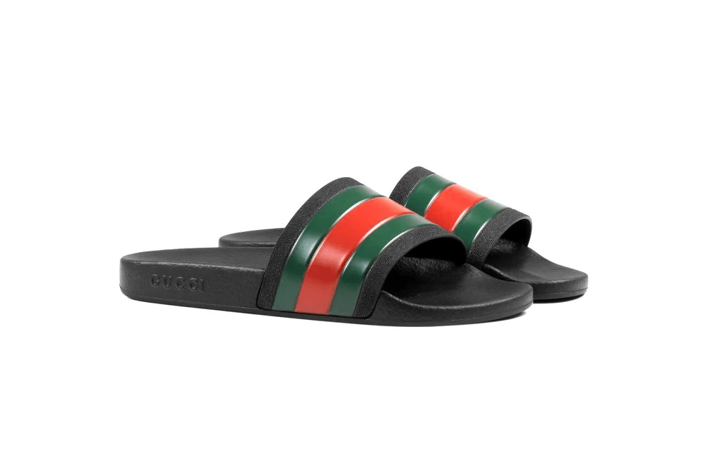 Dép Gucci Web Rubber Slide 429469 GIB10 1098 - Ảnh 4