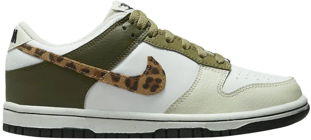 Giày Nike Dunk Low Olive Leopard (GS) DX9282-100