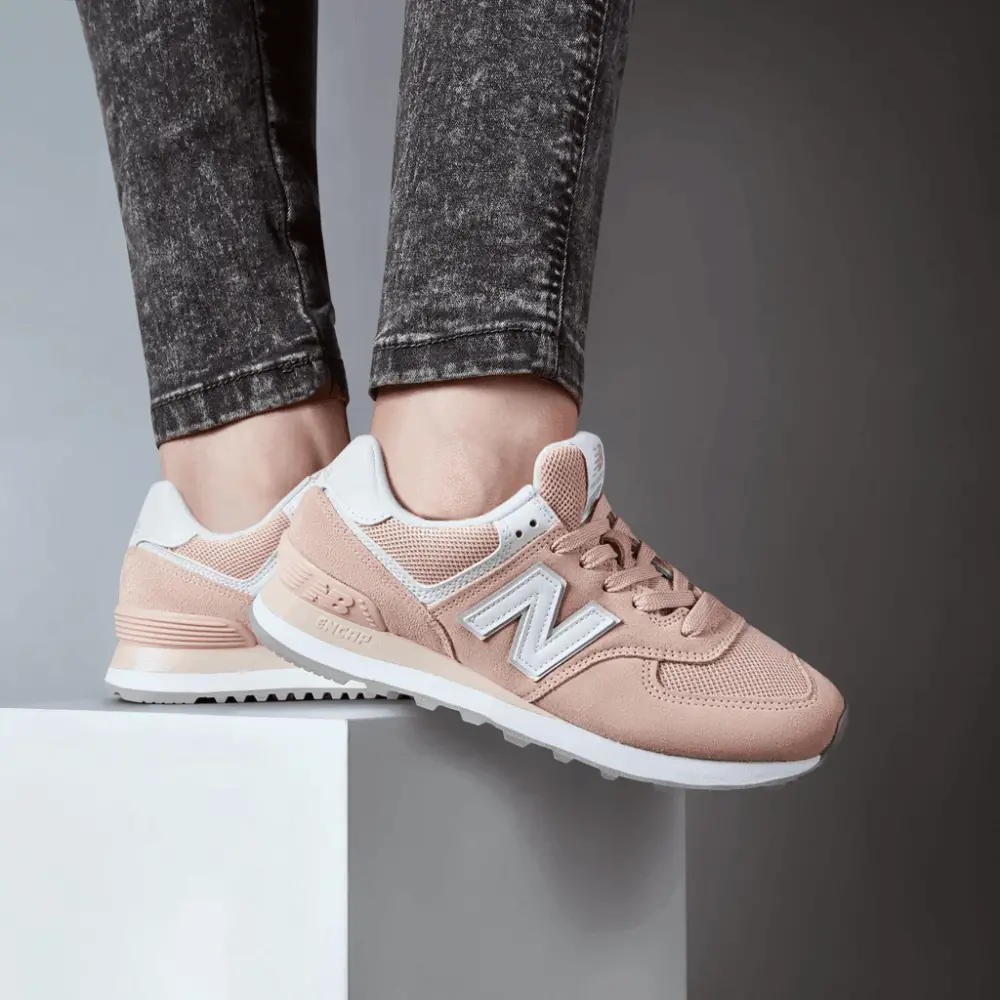 Giày New Balance Wmns 574 'Pink White' WL574OAB - Ảnh 4