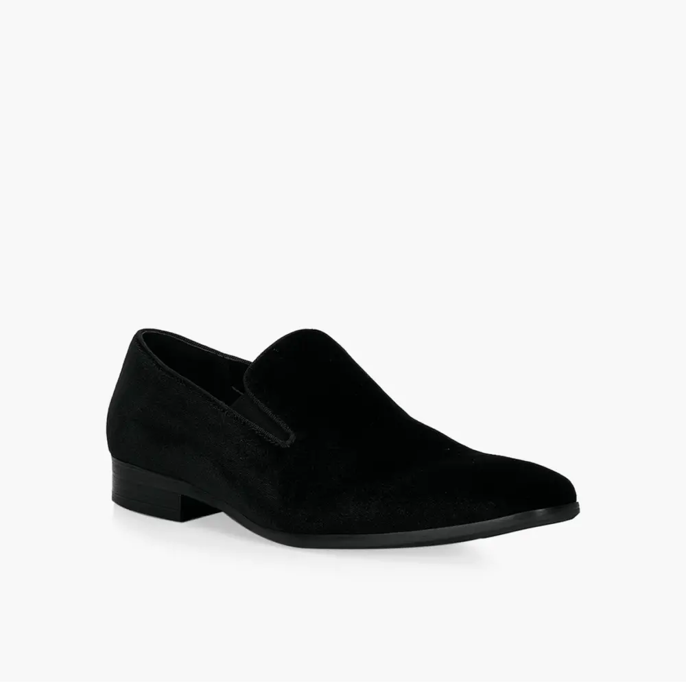 Giày Saint Laurent Smoking 15 Slippers In Velvet 'Black' 485147GVO001000 - Ảnh 3