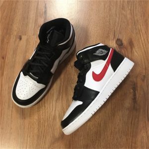 Alternative view of Giày Nike Air Jordan 1 Retro Mid GS 'Multi-Color Swoosh' 554725-052