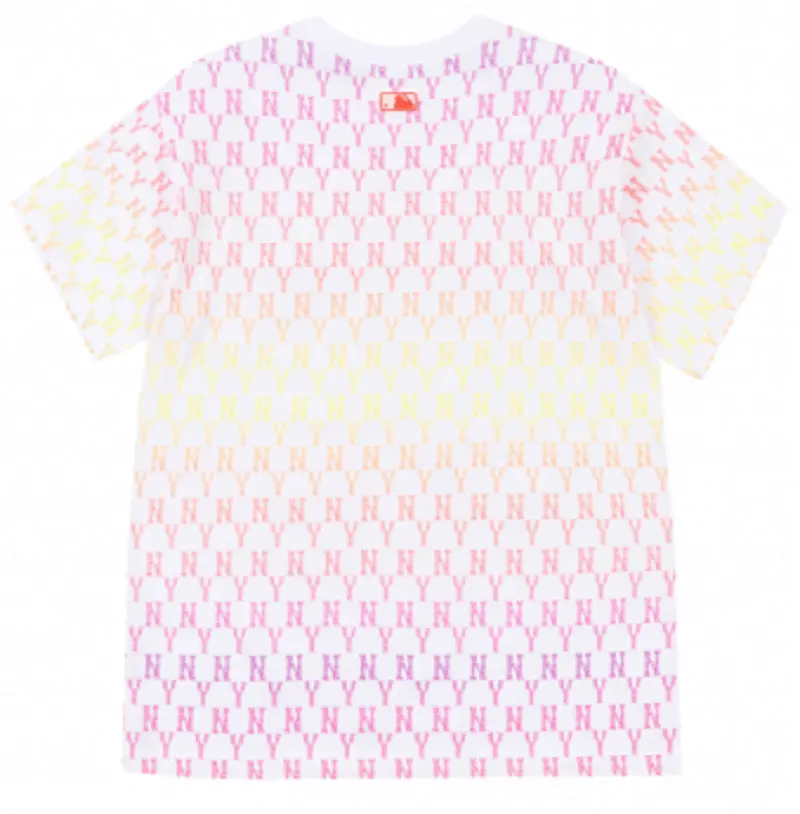 Áo MLB Monogram Pink Gradation T Shirts New York Yankees 31TSMC131-50R - Ảnh 4
