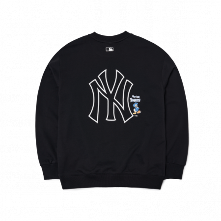 Áo MLB X DISNEY Donald Duck Front Print Overfit Sweatshirt NY Yankees 3AMTD1014-50BKS - Ảnh 2