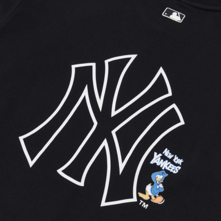 Áo MLB X DISNEY Donald Duck Front Print Overfit Sweatshirt NY Yankees 3AMTD1014-50BKS - Ảnh 3
