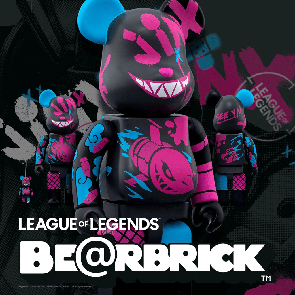 Mô hình Bearbrick × LOL Jinx 100% & 400% - Ảnh 3