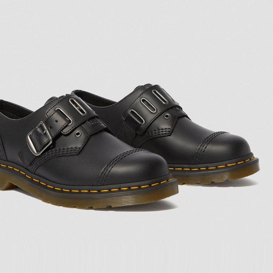 Giày Dr.Martens 1461 Quynn Smooth Leather Buckle 'Black' 25603001 - Ảnh 2