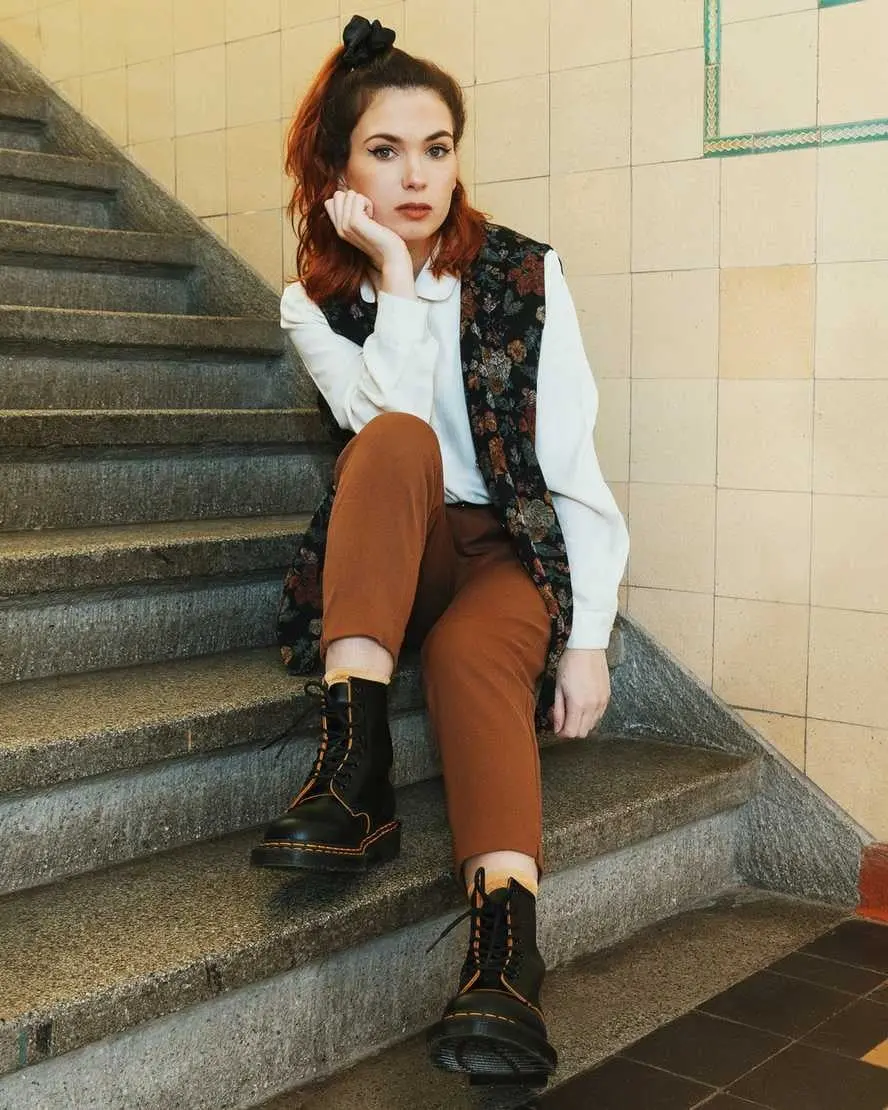 Giày Dr. Martens 1460 Double Stitch Boots 26100032 - Ảnh 4