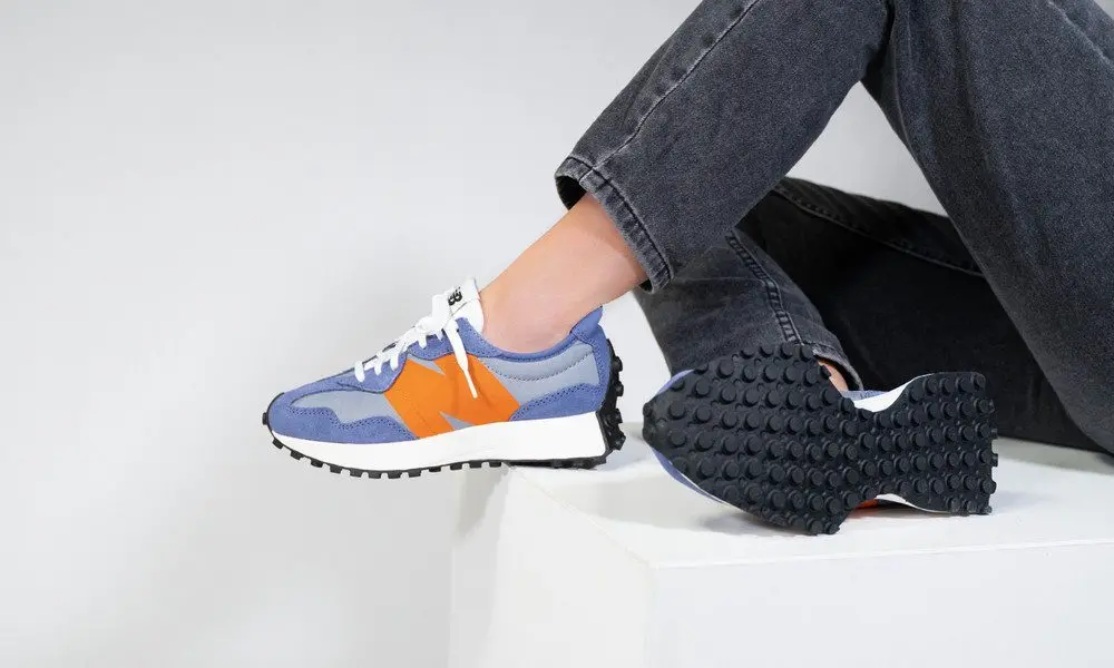 Giày New Balance Wmns 327 'Magnetic Blue Varsity Orange' WS327CB - Ảnh 9