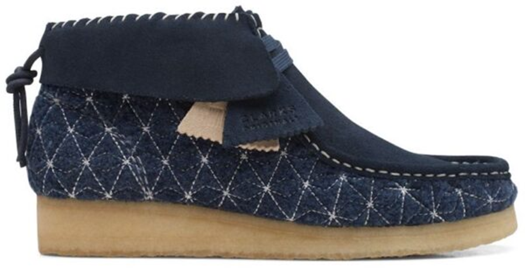 Giày Clarks Wallabee Boot 'Navy Shashiko' 261-69152