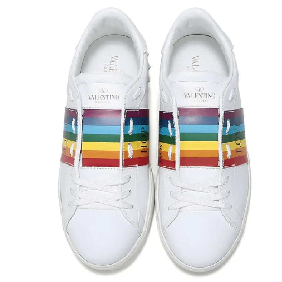 Giày Valentino Rainbow Open Sneaker In White RY2S0830 ZAN GU8 - Ảnh 5