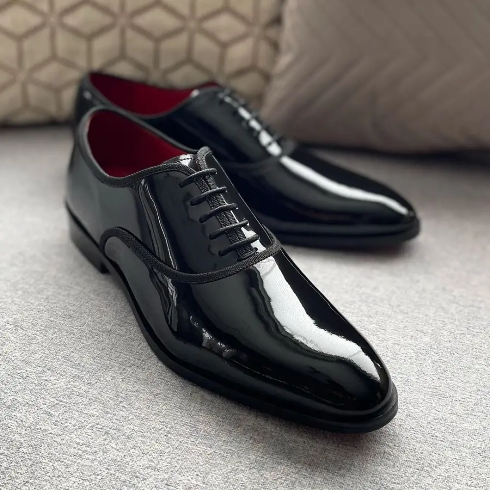 Giày Saint Laurent Adrien Oxford In Patent Leather 'Black' 6702791TV001000 - Ảnh 4
