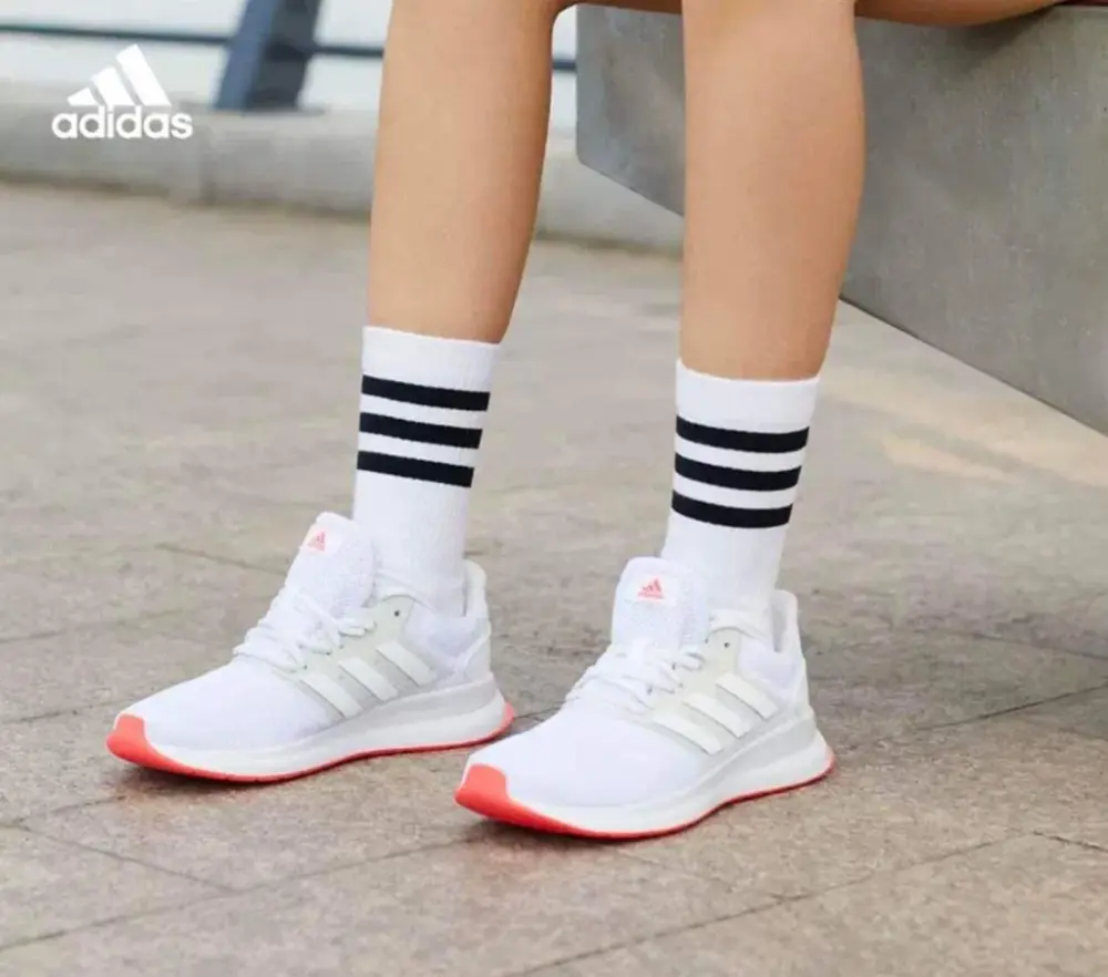 Alternative view of Giày Adidas RUNFALCON 'White Pink' FW5142