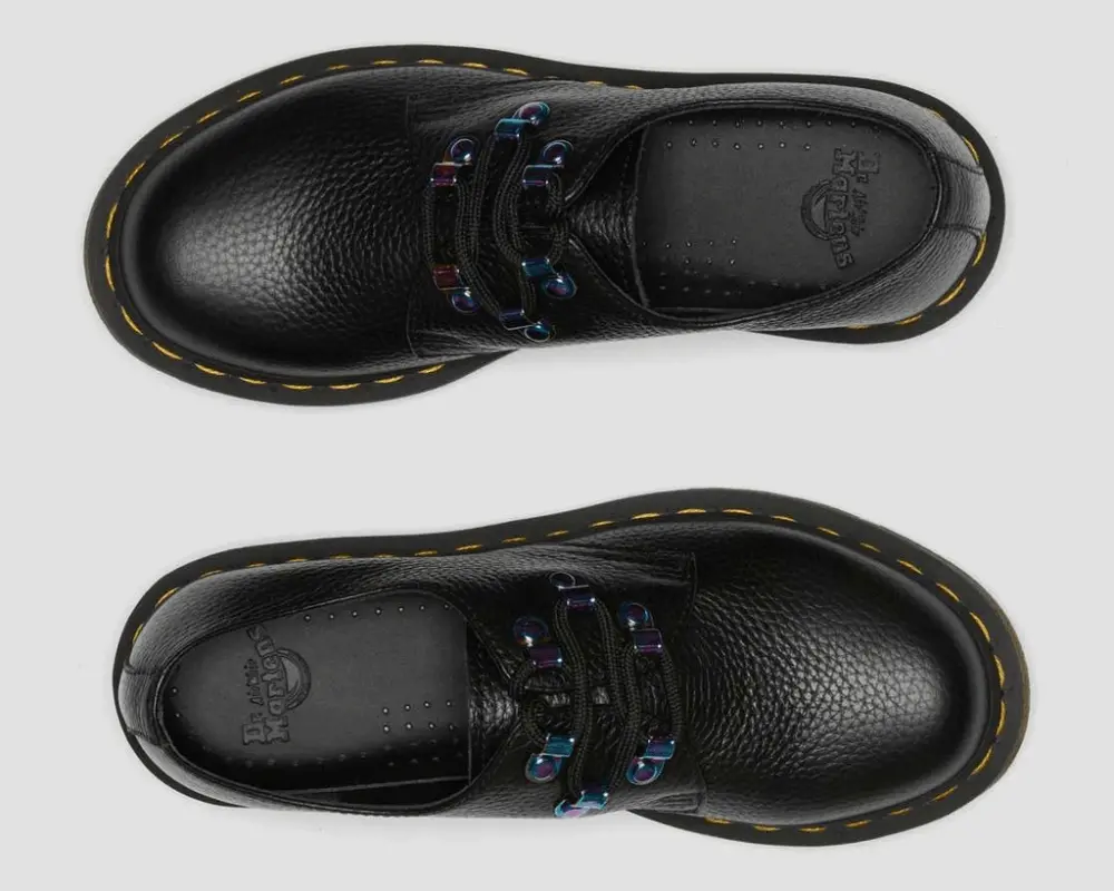 Giày Dr.Martens 1461 Iridescent Hardware Lace Up 'Black' 26414001 - Ảnh 4