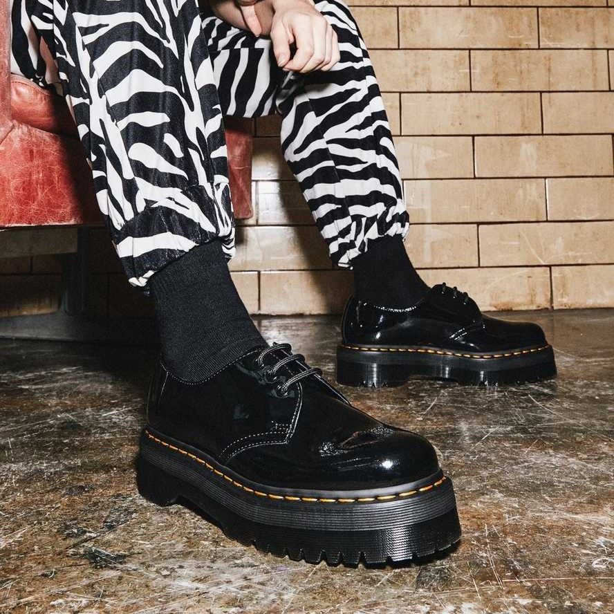 Giày Dr. Martens Wmns 1461 Patent Platform Quad Black 26647001 - Ảnh 2