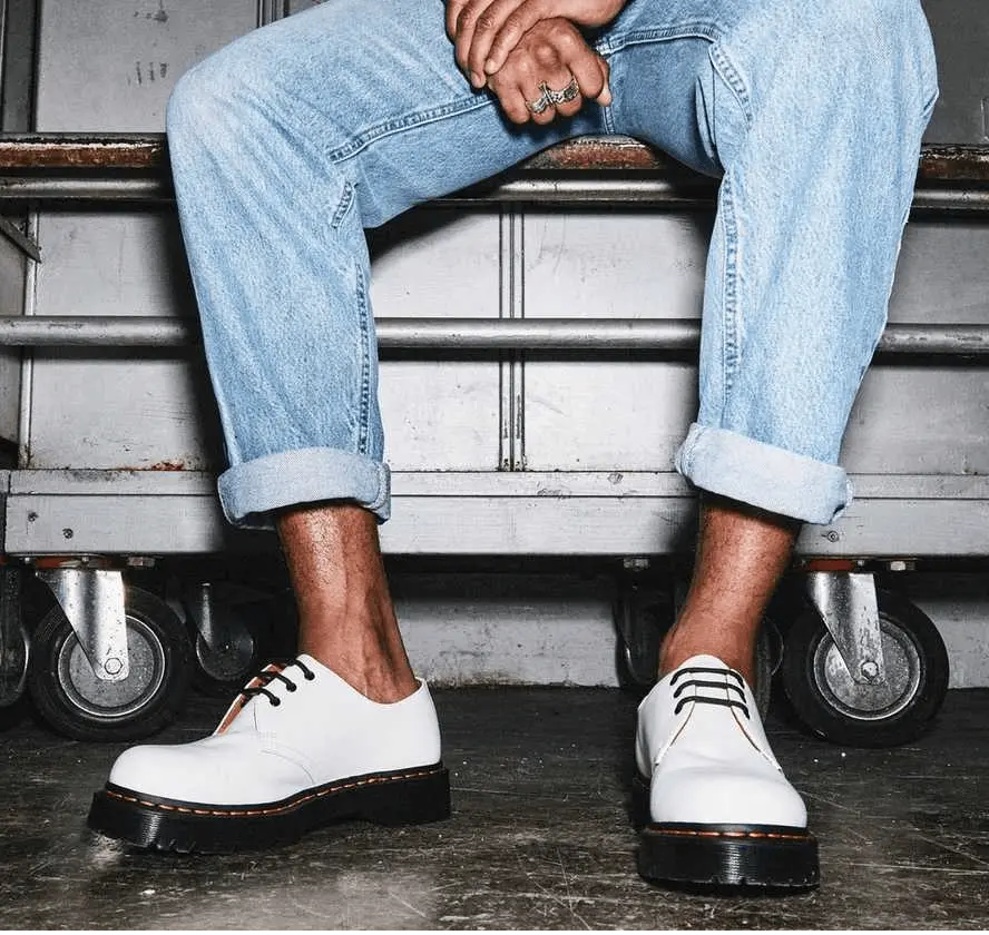 Giày Dr. Martens 1461 Bex 3 Eye Casual Shoes White 26654100 - Ảnh 3