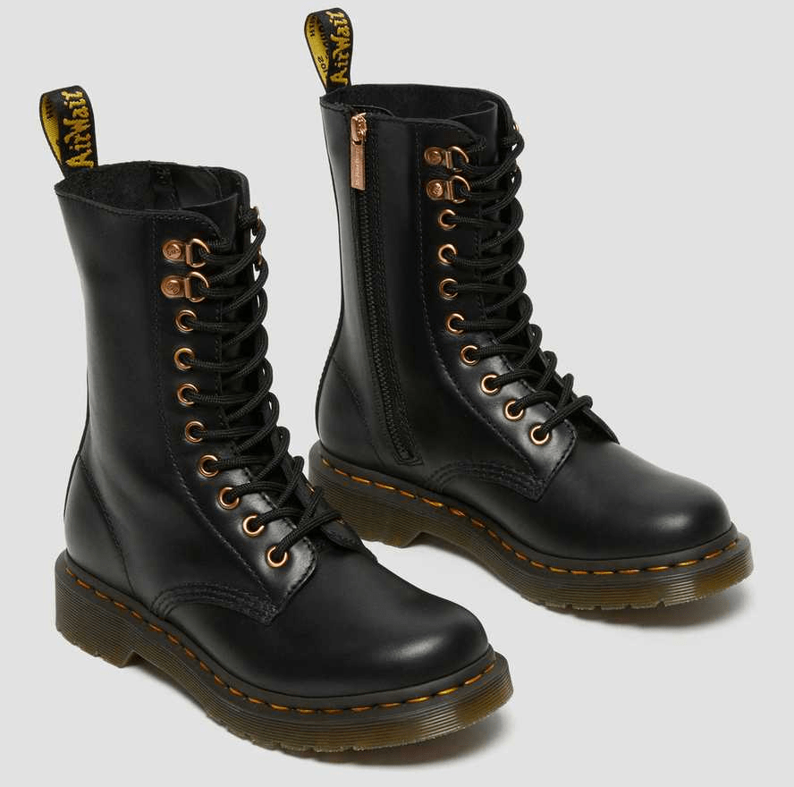 Giày Dr.Martens 1490 Rose Gold Hardware Leather 'Black' 26871001 - Ảnh 4