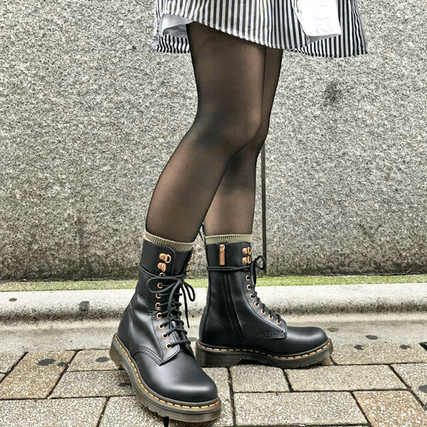 Giày Dr.Martens 1490 Rose Gold Hardware Leather 'Black' 26871001 - Ảnh 2