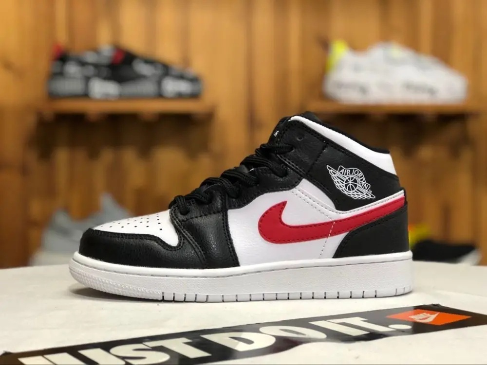 Giày Nike Air Jordan 1 Retro Mid GS 'Multi-Color Swoosh' 554725-052 - Ảnh 3