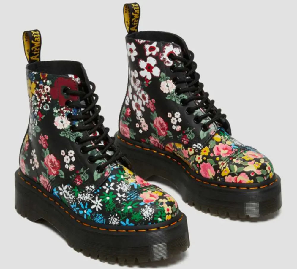 Giày Dr.Martens Sinclair Floral Mash Up Leather Platform 'Black Floral' 27128001 - Ảnh 4