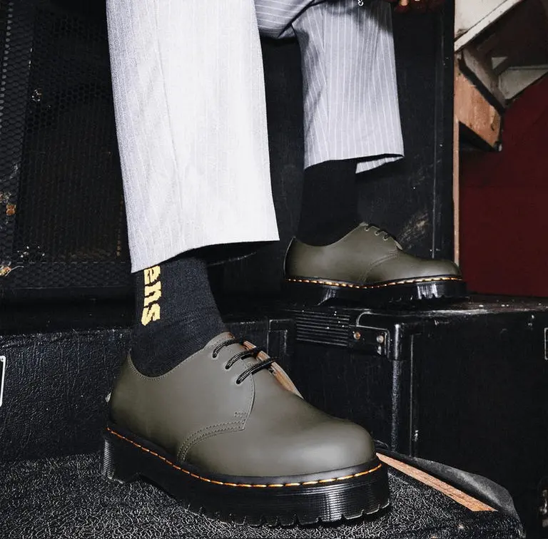 Alternative view of Giày Dr. Martens 1461 Bex Smooth Leather Oxford Shoes 'Khaki Grey' 27141481