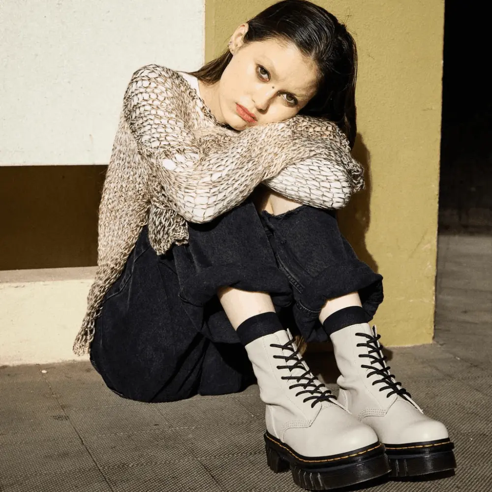 Alternative view of Giày Dr.Martens Audrick Nappa Lux Leather Platform 'White' 27149055