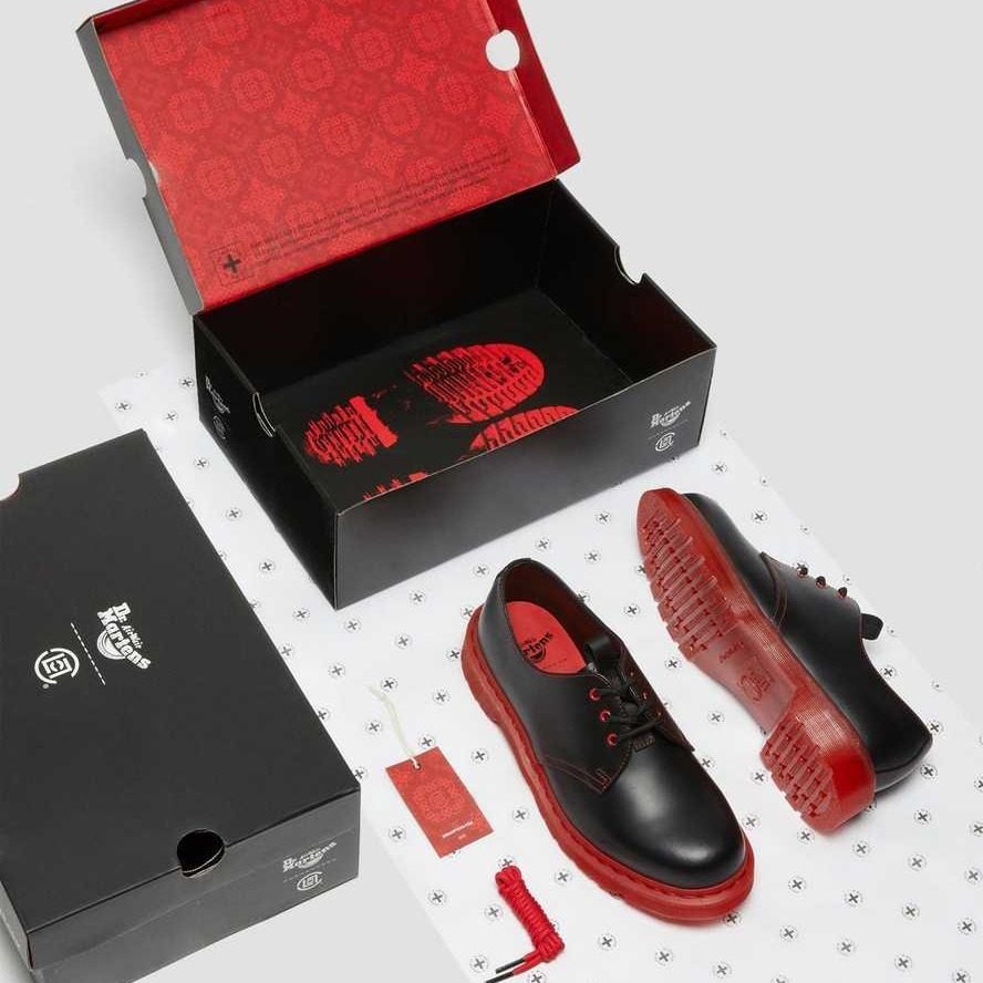 Giày Dr. Martens CLOT x 1461 'Black Red' 27153001 - Ảnh 4
