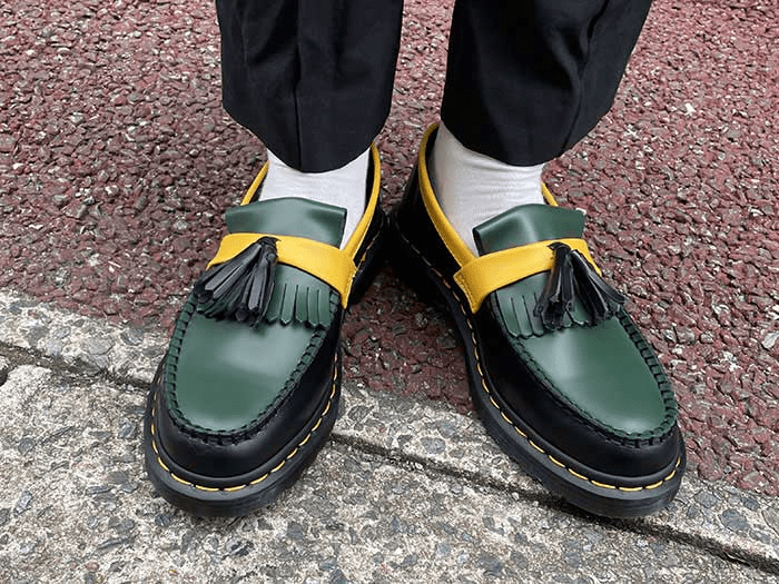 Giày Dr Martens Adrian Tassle Loafers 'Black Green Yellow' 27308001 - Ảnh 2
