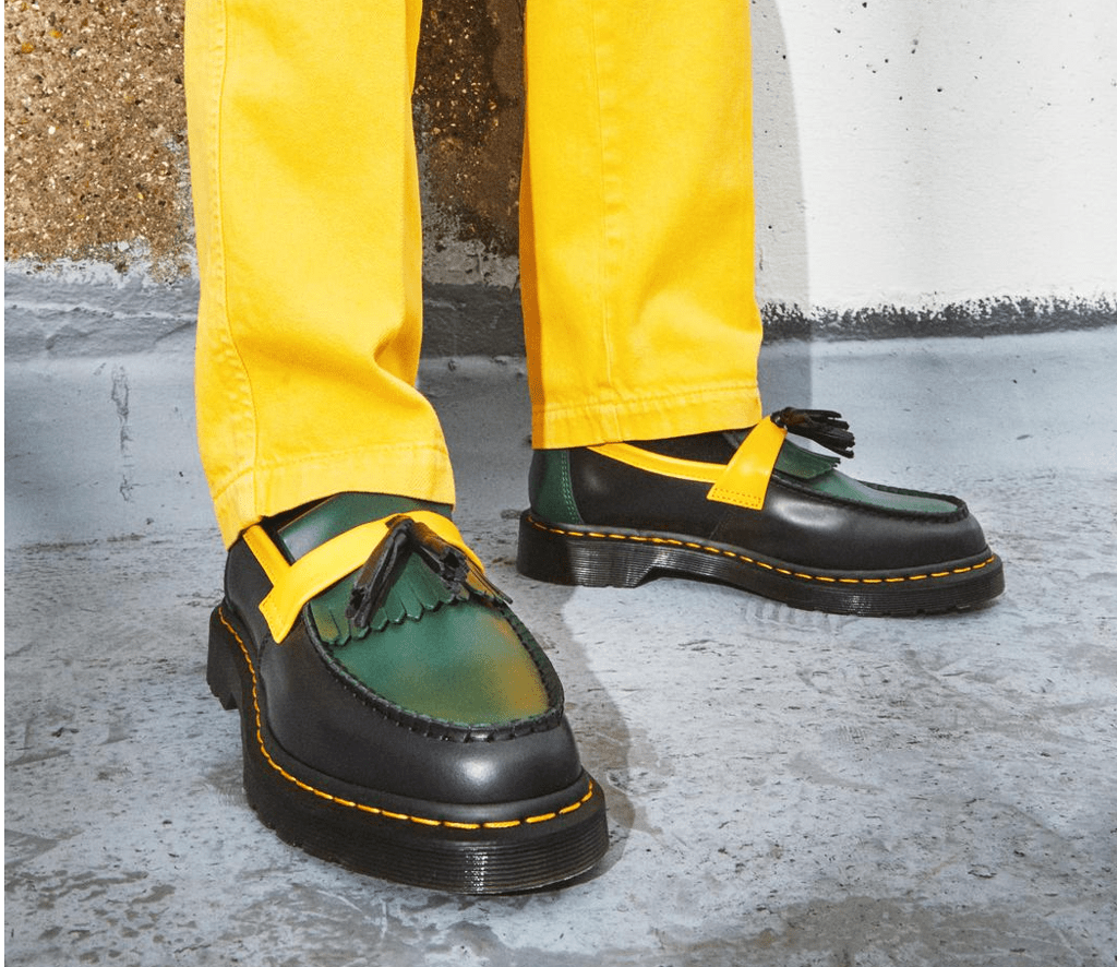 Giày Dr Martens Adrian Tassle Loafers 'Black Green Yellow' 27308001 - Ảnh 3