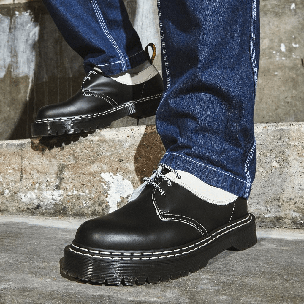 Giày Dr.Martens Bex Smooth Contrast Oxford 'Black White' 27329009 - Ảnh 3