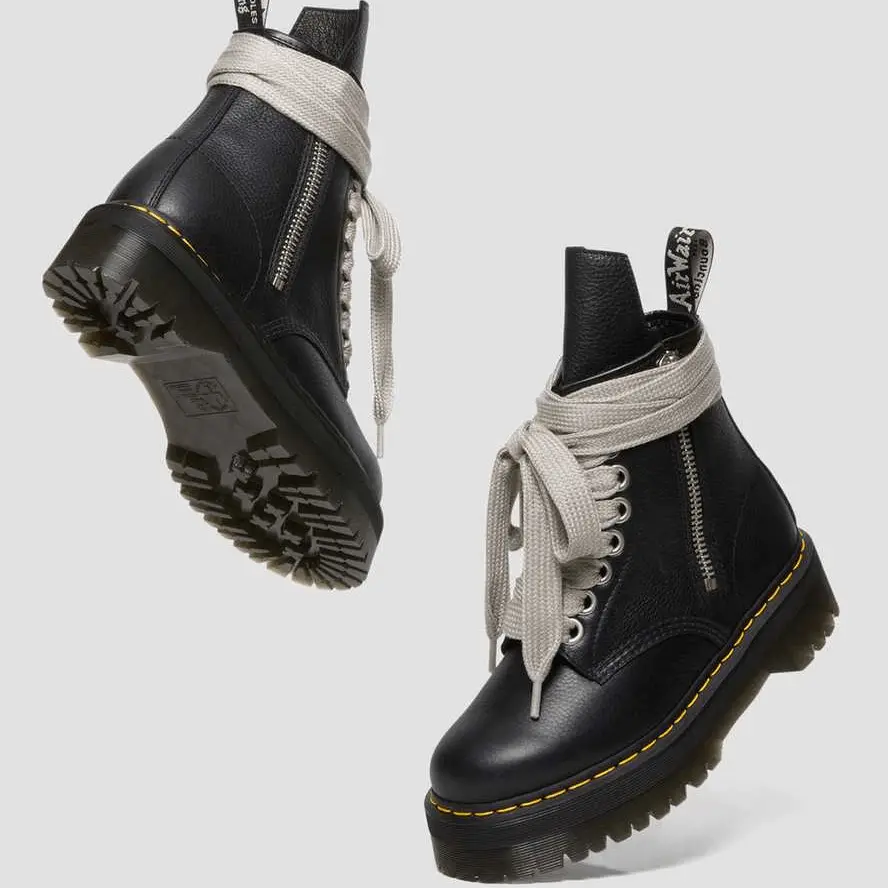 Giày Dr. Martens 1460 x Rick Owens Quad Leather 'Black Lunar' 27978001 - Ảnh 5